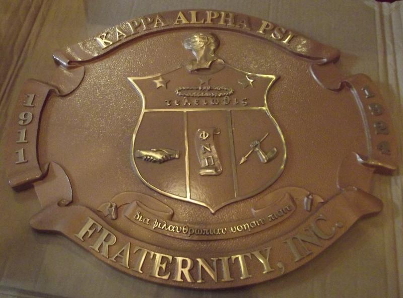 Brass Exterior Signage - Fraternity organization