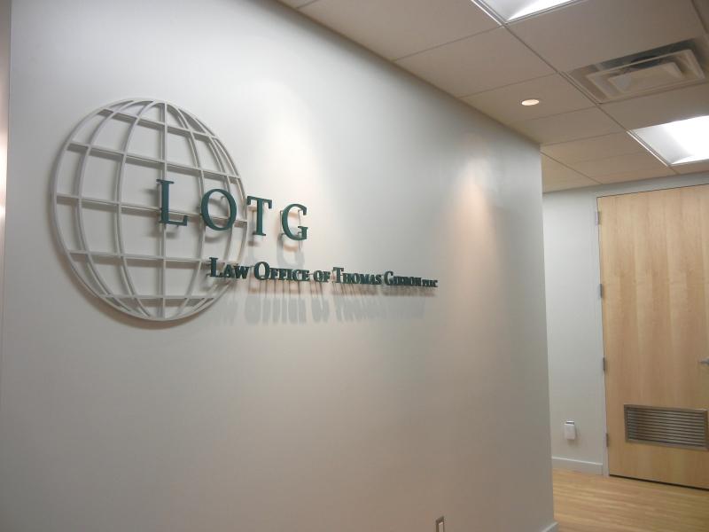 Acrylic and Lase cut Logo - Law Office - Washington DC